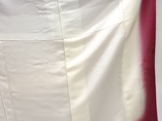  橋に寺塔風景模様織出し暈し付け下げ色無地着物